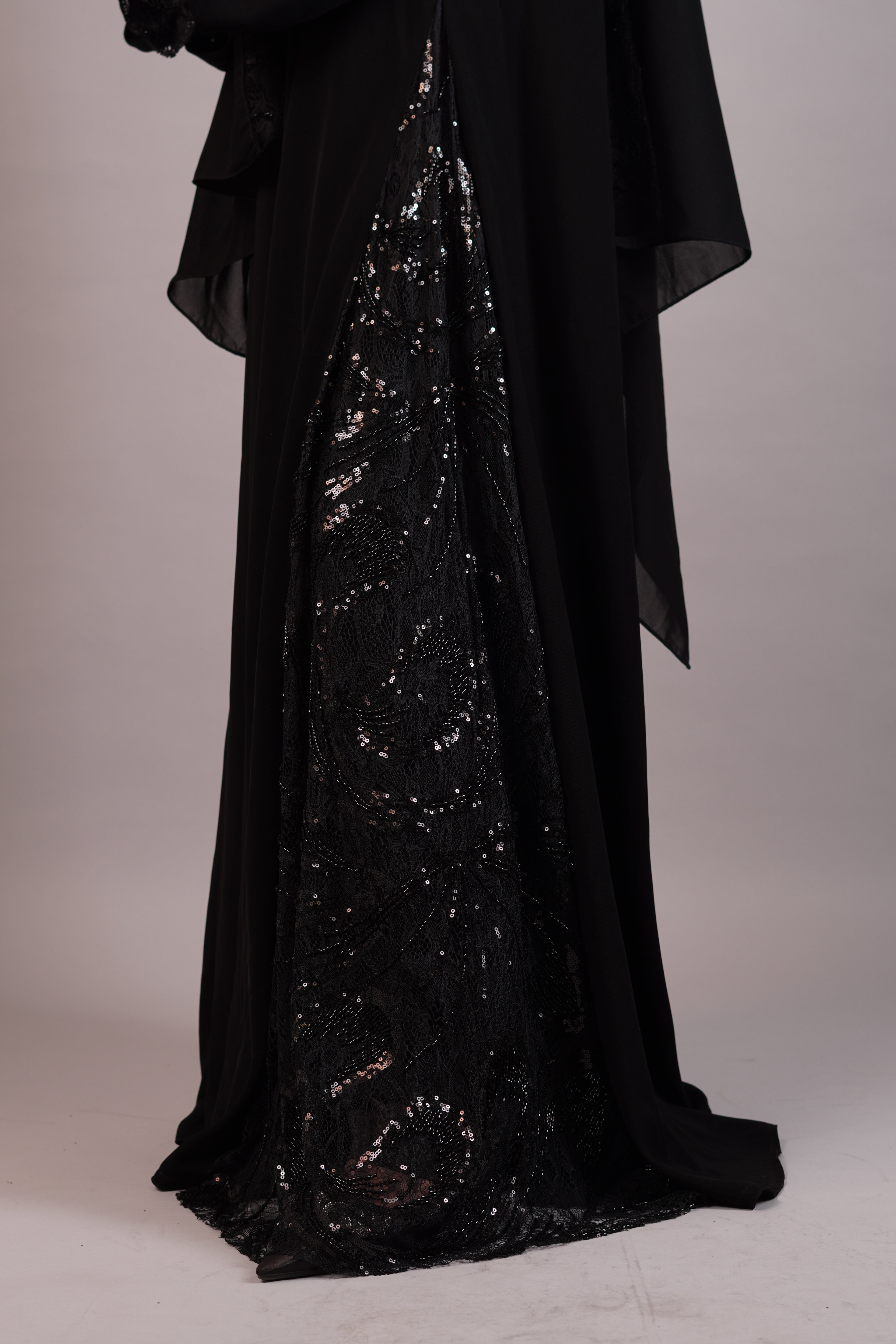 Layl — Black Lace Occasion Abaya