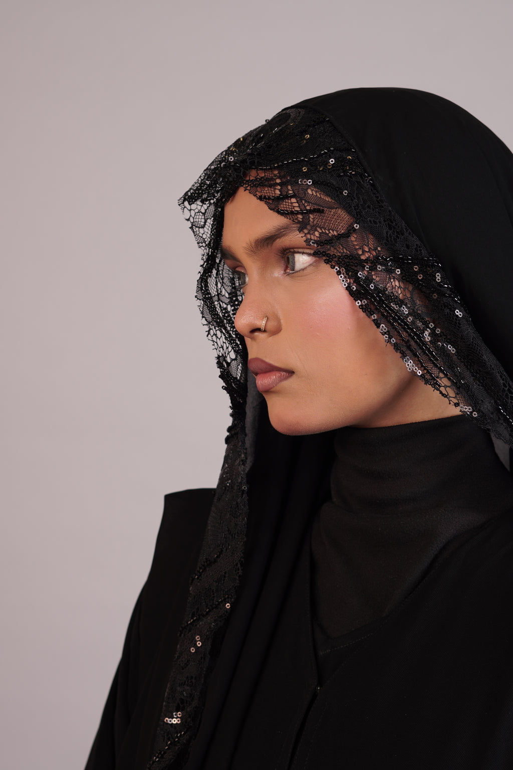 Layl — Black Lace Occasion Abaya