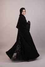 Layali — Black Chantilly Lace Abaya