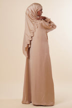 Ramlah — Beige Satin Lace Abaya